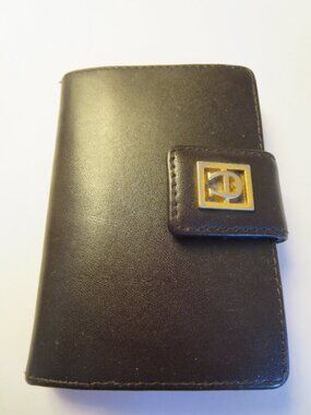 Etienne Aigner Women's Folding Leather Wallet - Snap Closure – Brown - 4” X 3"